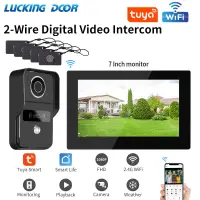 7/10 inch 1080P Wifi 2-Wire Intercom Door Bell Video Intercom System For Home Doorphone WiFi Tuya Smart Life App Touch Monitor