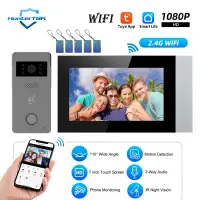 2 Wire 1080P WiFi Video Intercom Visual Door Phone for Home Tuya Smart APP Night Vision Recording Intercom Doorbell Camera
