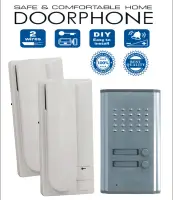 ZHUDELE  Home Security Doorphone ZD-3208DD   Audio Doorbell ,2- wire intercom system unlock function 1Outdoor station+2 handles