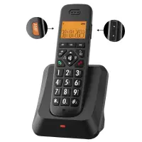 (Black)Business Office Home Digital Cordless Telephone Handheld Phone