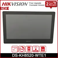 Hikvision DS-KH8520-WTE1 Video Intercom Network Indoor Station 10-Inch Touch Screen POE WIFI Wireless Monitor Remote Unlocking