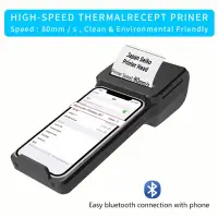 58mm Thermal Printer and 2D Scanner Bluetooth 2 in 1 Phone Back Clip 7.4V 3000mAh Battery Mobile Wireless Scanner