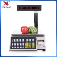 Doubel Display Weighing 30kg Retail Barcode Label Receipts Printing Cash Register POS Electronic Weighing Scale for Supermarket
