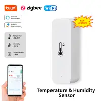 Tuya Wifi/Zigbee Temperature And Humidity Sensor Indoor Thermometer Smart Life Control For Home Work With Alexa Google Assistant
