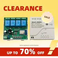 Clearance_Tuya Smart Wifi Switch Module 12V 24V 220V RF 433 Remote Control Appliance Control Module 4CH Relay Work With Alexa Go