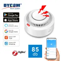 Tuya ZigBee Smart Smoke Detector Security Protection Smoke Alarm Fire Protection For Home Security System Via Smart Life App
