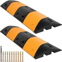 Heavy Duty 2-Pack Modular Speed Bump 22000 LBS Capacity for asphalt Concrete Gravel Garage Driveway