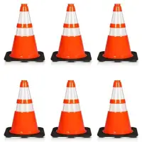 PVC Traffic Cone - 28 Inch Safety Traffic Cones for Enhanced Visibility, Durable Design, Lightweight, Weather Resistant for Road