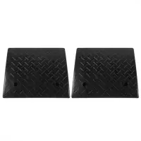 2pcs Heavy Duty Rubber Curb Ramps for Car Vehicle Motorbike Wheelchair Threshold Ramp