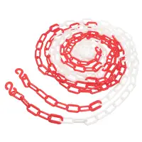 5 Plastic Chain Barrier Protection Traffic Security Safety Red Crowd Control for