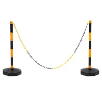 6 Pack Warning column set (6 bases + 6 black and yellow columns + 5*2M chains + 10*S buckles)