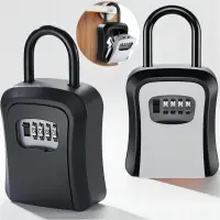 Wall Mounted Key Safe 4-digit Password Key Secure Storage Lock Manager Hold Up to 5 Keys Lock Box Wall Mounted Key Storage Box