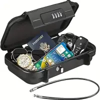 Portable Beach Safe with Combination Lock - Large Capacity, Waterproof Key Storage Box for Travel & Outdoor Use