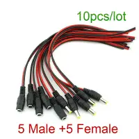 10pcs/Lot Male Female Plug 12V Dc Power Pigtail Cable Jack For Cctv Camera Connector Tail Extension DC Wire