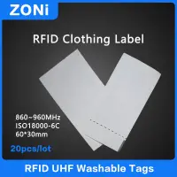 20PCS RFID UHF Washable Tag High temperatur Electronic Label ISO18000-6C 860-960MHz Cloth sticker Label  U8 Chip High Quality