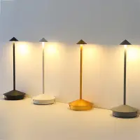 Rechargeable Table LED Lamp Touch Sensor Night Desk Lamp for Restaurant Hotel Bar Bedroom 3 Color Temperatures Stepless Dimming