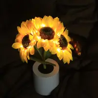 Sunflower LED Nightlight Besides Bedroom Lamp Table Lamp USB Rechargeable Light Kids Gift Home Party