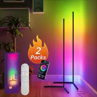 2PC/1PC LED Floor Lamp, 160CM/63IN RGB Corner Lamp Works with APP/Remote Control, Smart Corner Light with 16 Million DIY Colors,