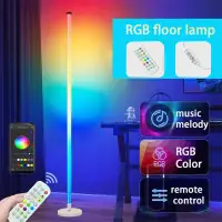 150cm Smart Corner Floor Lamp Dimmable APP Control RGB LED Modern Mood Lighting  Stand Lights for Bedroom Gaming Living Room