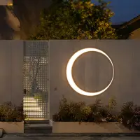 New Chinese outdoor wall lamp waterproof staircase aisle exterior  garden lamp balcony crescent wall lamp moon