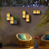Outdoor waterproof wall lamp, villa courtyard garden ambient flower stand lamp, square decorative lamp, exterior wal