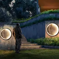Outdoor wall lamp waterproof villa indoor and outdoor terrace garden landscape exterior wall moon ball courtyard balcony crescen