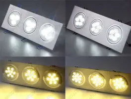 Triple-Head 9W/15W/18W/21W/27W/36W LED Ceiling Light Fixture Dimmable/Not Lamp Bulb Kit Square Vestibule Shop