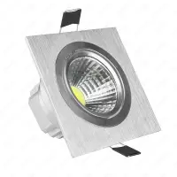 3W/5W/7W/10W/15W LED COB Recessed Light Dimmable/N Grille Lamp Cabinet Vestibule Store Silver Shell