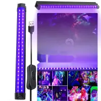 1ft UV Black Light Bar for Room, Cabinet, Holiday Halloween Decorations, Body Paint, Poster, Fluorescent Tapestry, Glow Party