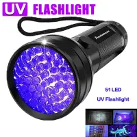 12/21/51 LED Protable UV Flashlight Black Light Ultraviolet Torch Blacklight Detector for Dog Urine Pet Stain and Bed Bug