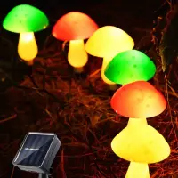 Solar Outdoor Lights Festoon LED Multicolor Mushroom Light String Wedding Camping Party Summer Garden Yard Balcony Decoration