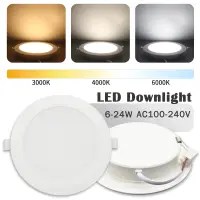 Recessed Down Led Downlight AC110V AC230V Ceiling Light High Power 24W Super bright lights  Suitable for kitchen bathroom mall
