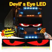 Truck Car Devil Eye LED Pixel Panel Light Remote Control Soft Foldable Lighting Scrolling For Board Windshield 12V 24V