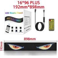 16x96 Plus Truck Eye RGB LED Matrix Pixel Panel Car Sign Animation APP Programmable LED Panel Flexible Display Lamp For Shop Bar
