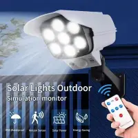 Waterproof Solar Light LED Outdoor Lighting Wall Light Simulation Monitoring Garden Light Remote Control Fake Camera Wall Light