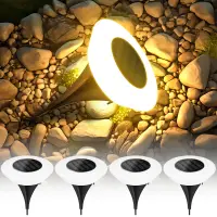 1/4PCS Solar Outdoor Lights 14LED Waterproof Lawn Lamp,360° Floor Lighting  for Garden Yard Driveway Patio Camping Summer Decor