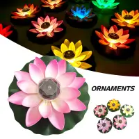 Artificial Floating Lotus Solar Powered Night Lights, Led Energy Saving Lamp, Garden Pool, Pond, Fountain Decor, Lantern Lights