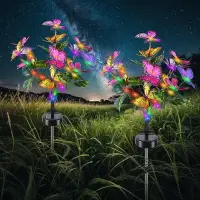 Outdoor Solar Lamp LED Butterfly Sunflower Garden Summer Camping Yard Landscape Ground Lights Wedding Home Party Holiday Decor