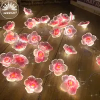 30LEDS Cherry Blossom Light Fairy String Night Lights Pink Flower String Lamps Battery Power For Christmas Garland Decoration