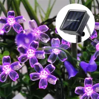 Solar Fairy String Light Sakura Garlands 5M Peach Flower CherryLED Lamp for Wedding Party Garden Outdoor Decor Led Lights