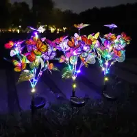 Outdoor Solar Light LED Simulation Butterfly Sunflower Lawn Lamp Camping Garden Sunmmer Landscape Lighting Wedding Fairy Lights