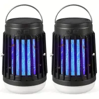 2Pcs 3 in 1 Cordless Mosquito Light Killer Portable Small Solar Bug Zapper For Patio Home Camping Light, Mosquito Killer