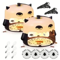 2 Pack Flea Trap Duo - Sticky Discs & UV Bulbs | Pro Pest Control for Home | Safe Bed Bug & Insect Catcher Lights