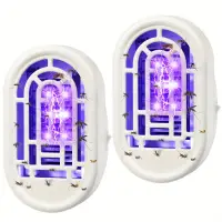 2 Pack White Bug Zapper - LED Light Mosquito Killer | Indoor Fly Zapper for Bedroom Kitchen Office | Safe & Effective