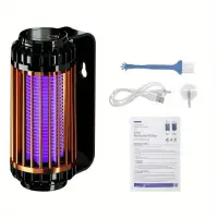 Electric Mosquito Insect Killer Purple Light Fly Trap Insect Control Lamp-Black/Gray