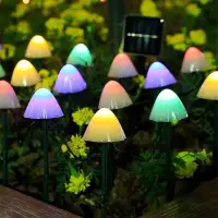10 LED Solar Mushroom Lights Outdoor Waterproof Decorative Street Lights for Lawn Garden Patio Christmas Holiday Decor