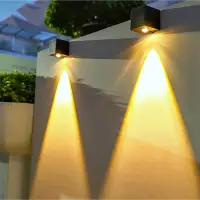 Outdoor Solar Wall Lights Square Solar Wireless Wall Sconces Lights IP65 Waterproof Decorative for Garden Yard Patio Fence Decor