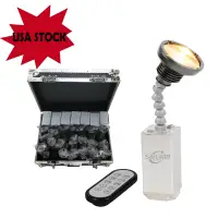20X Charging Flightcase Bullet 10W ZOOM Battery Powered LED Pinspot Light LED Stage Lighting For Weeding Club  Remote Magnetic