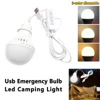 5V Led Camp Light Usb Emergency Bulb 3 Color Dimmable Hanging Tent Lamp for Work BBQ Fishing Repair Out Door Camping Equipment