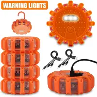 1/2/3/4/6/8/10/12Pcs LED Warning Light Built-in Battery 9Mode Safety Flare Dash Emergency Flashing Lamp Portable Strobe Light